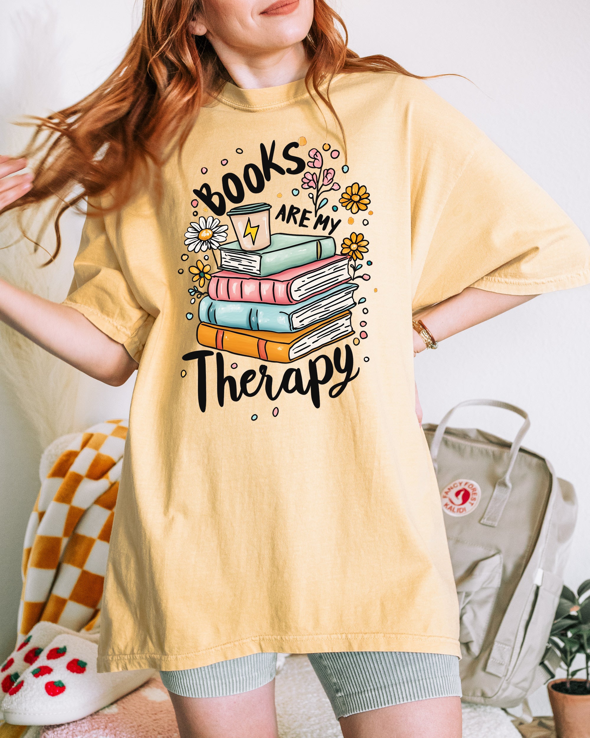 Books are Therapy Floral