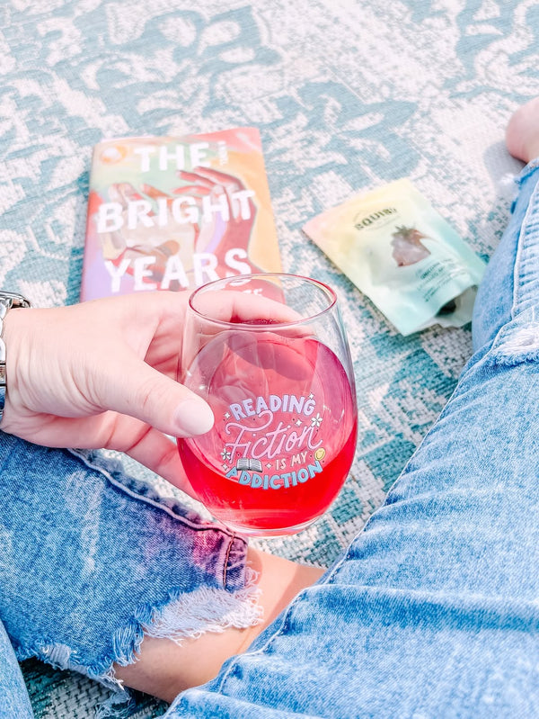 Fiction Addiction Wine Glass