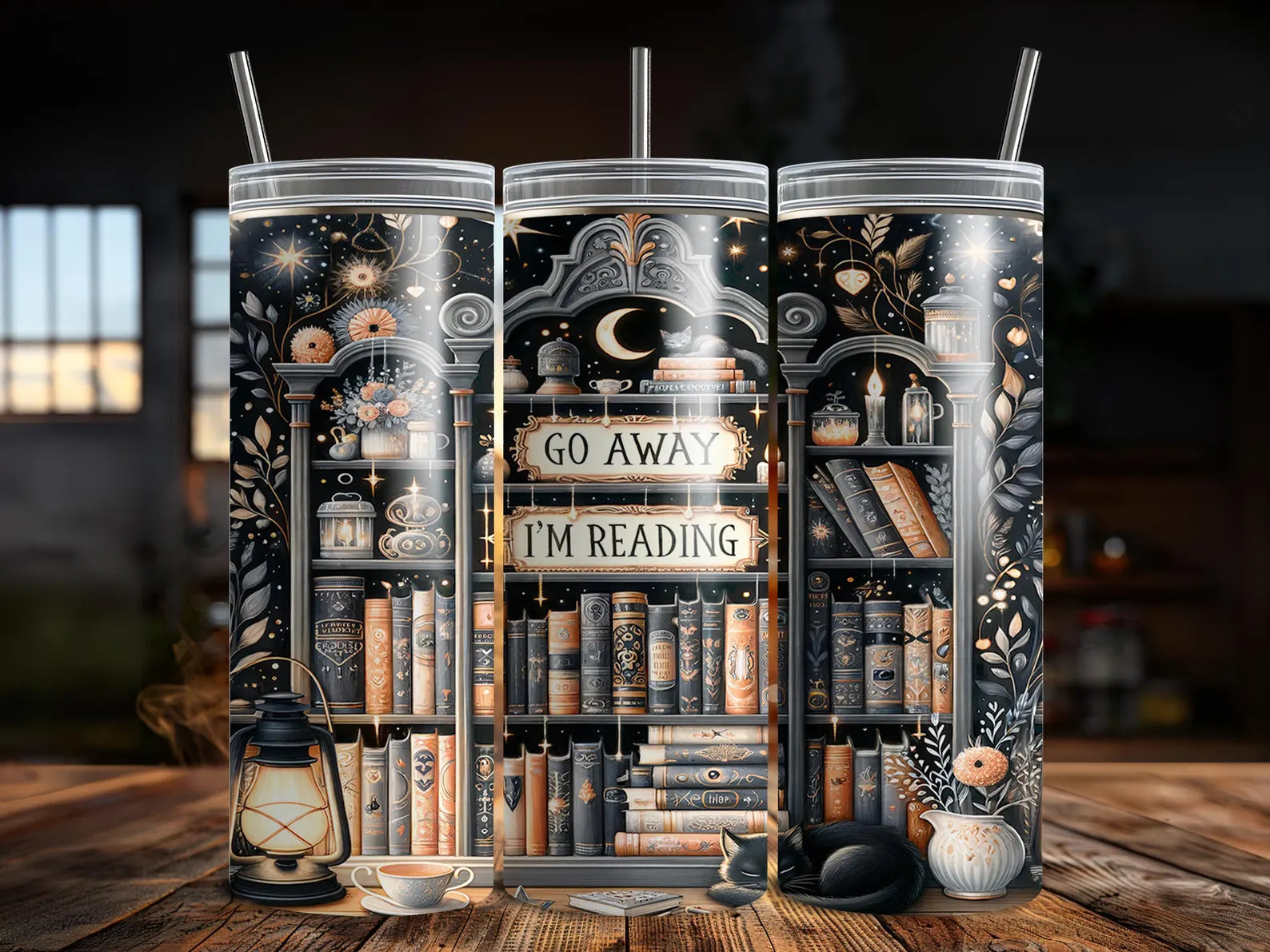 Go Away I'm Reading Tumbler