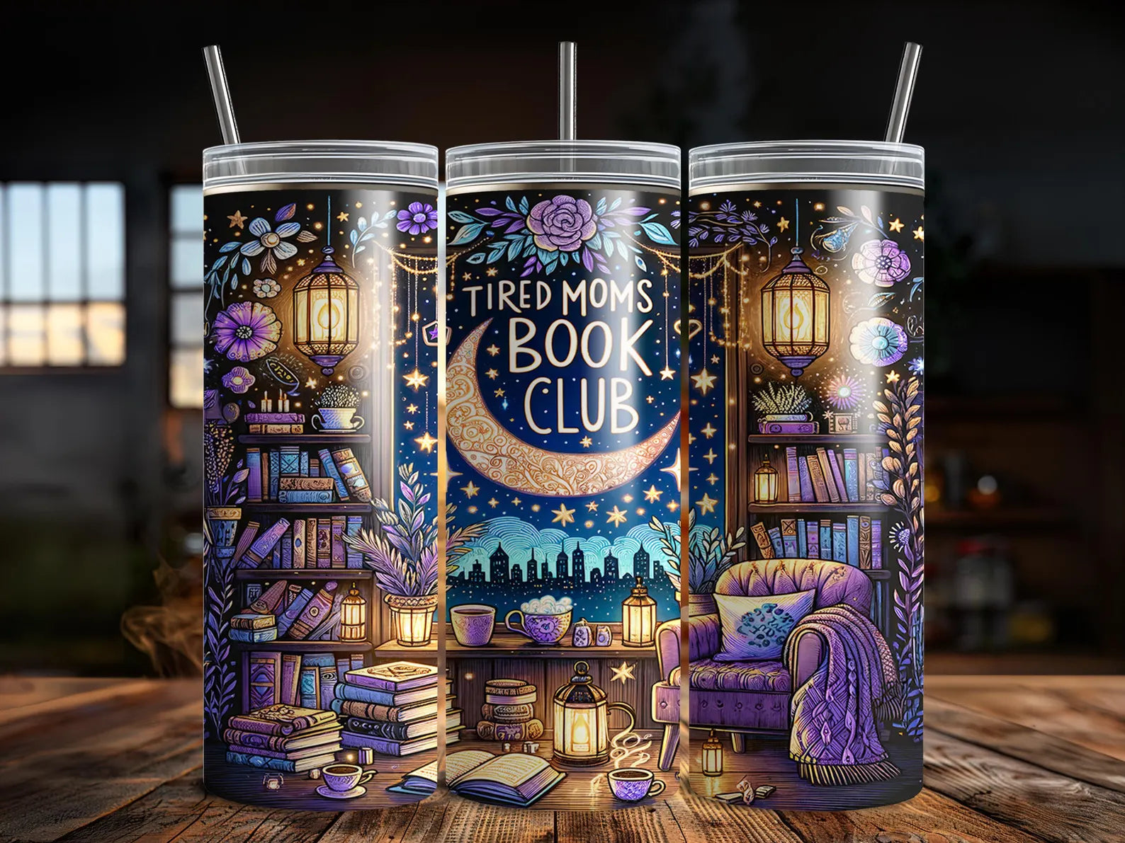 Tired Moms Book Club Tumbler