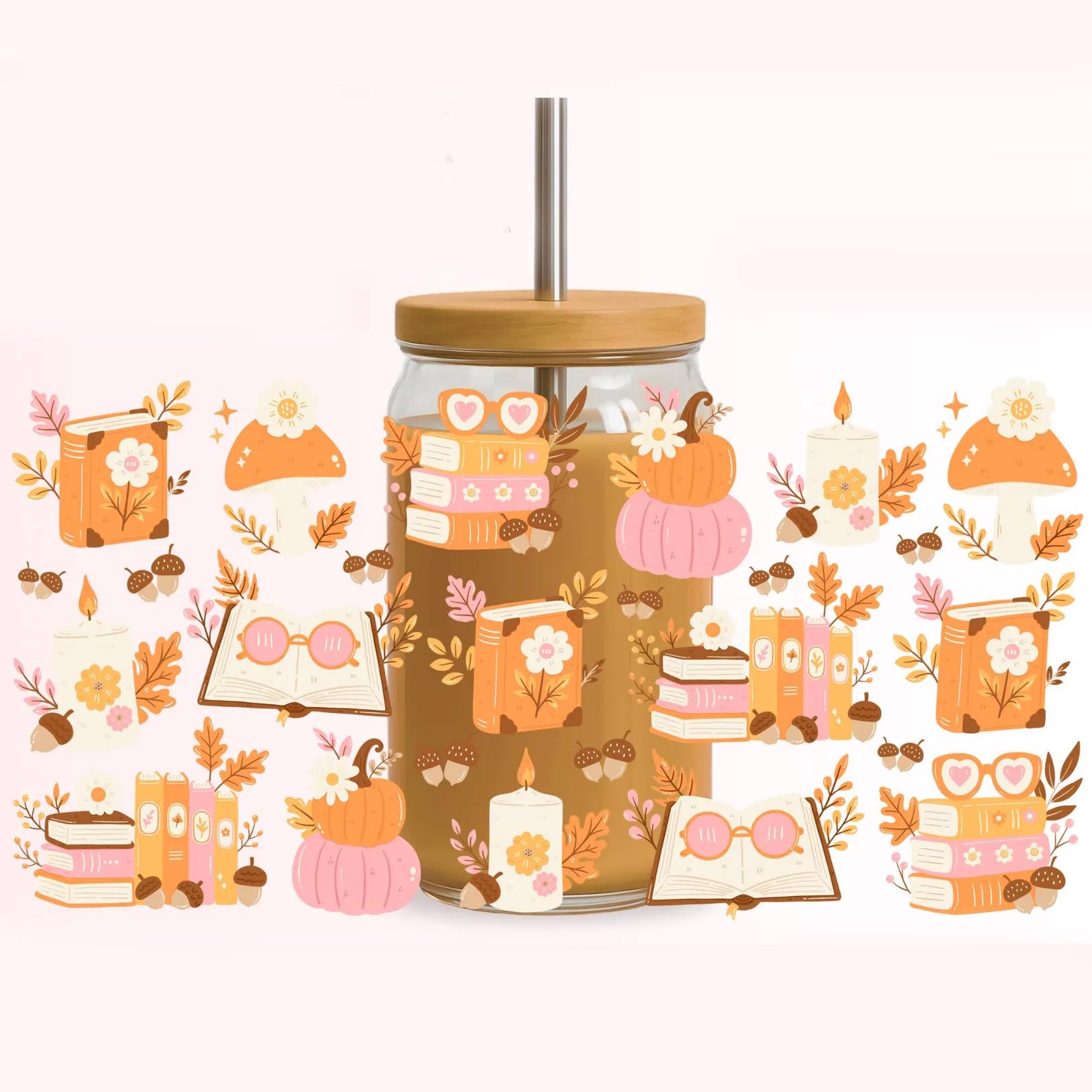 Fall Bookish Beer Glass