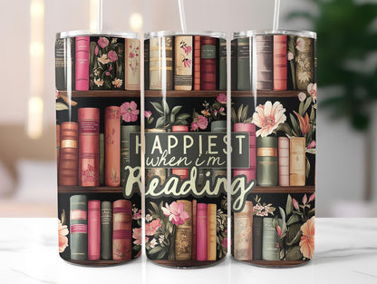 Happiest When Reading Tumbler
