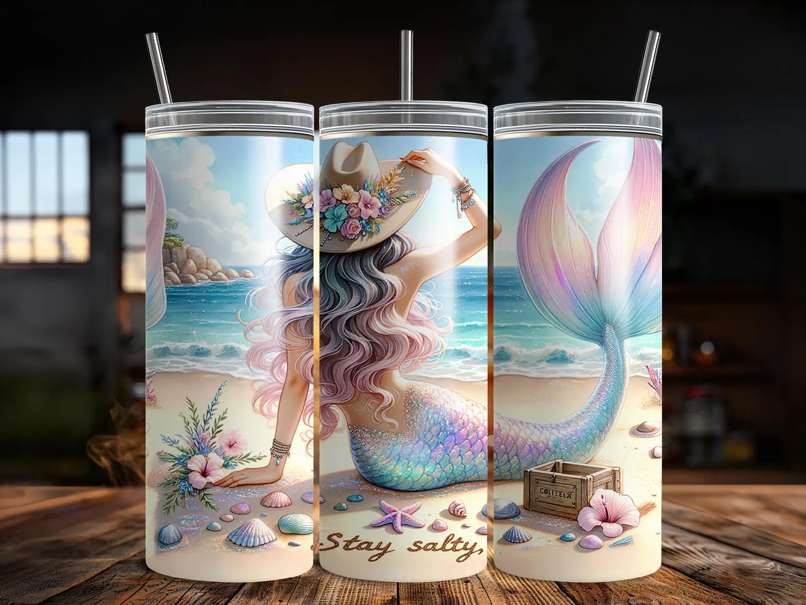 Pink Mermaid Tumbler