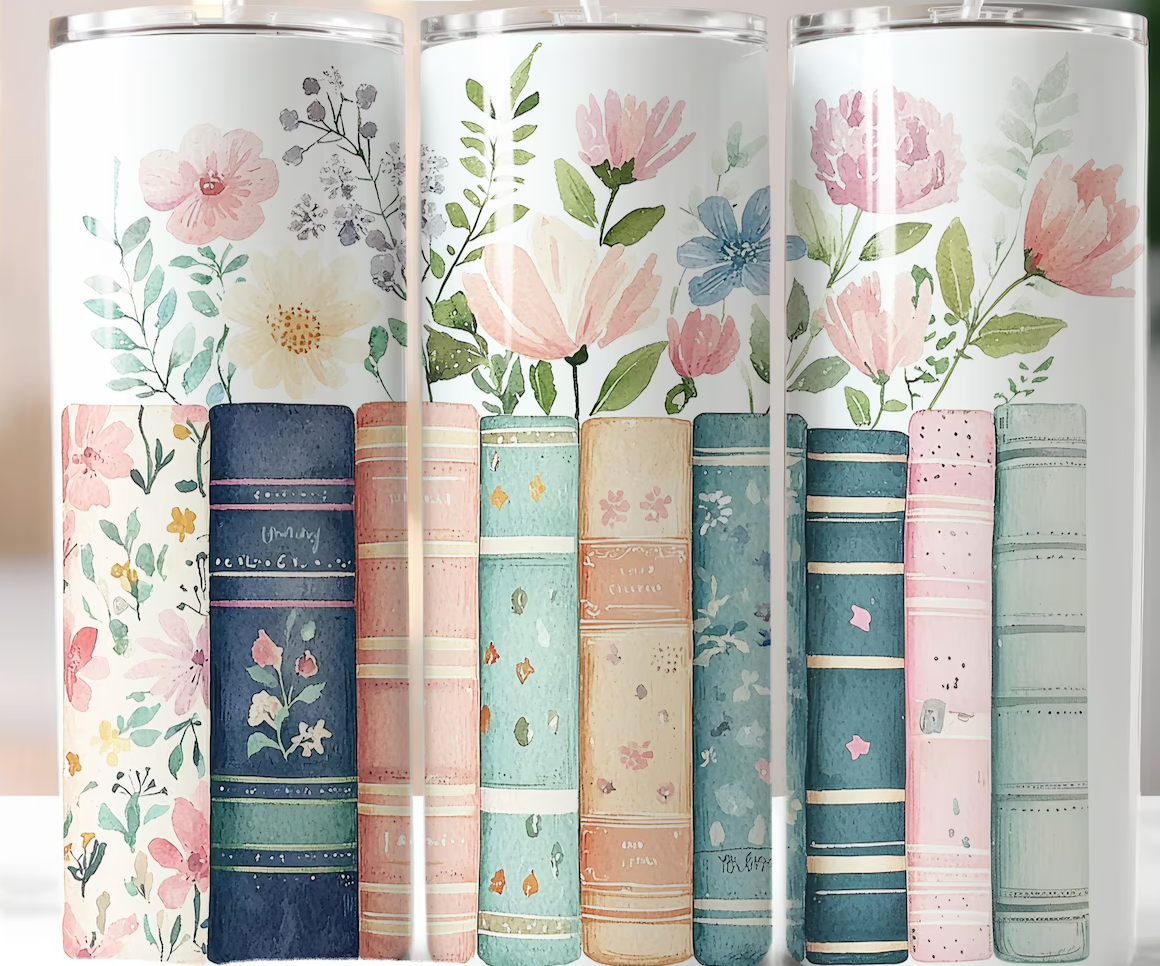 Floral Bookish Tumbler