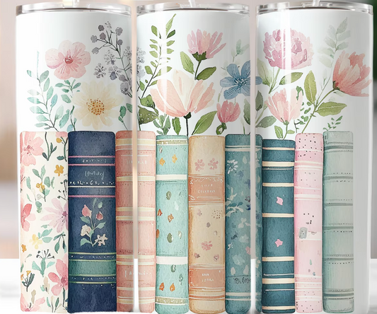Floral Bookish Tumbler
