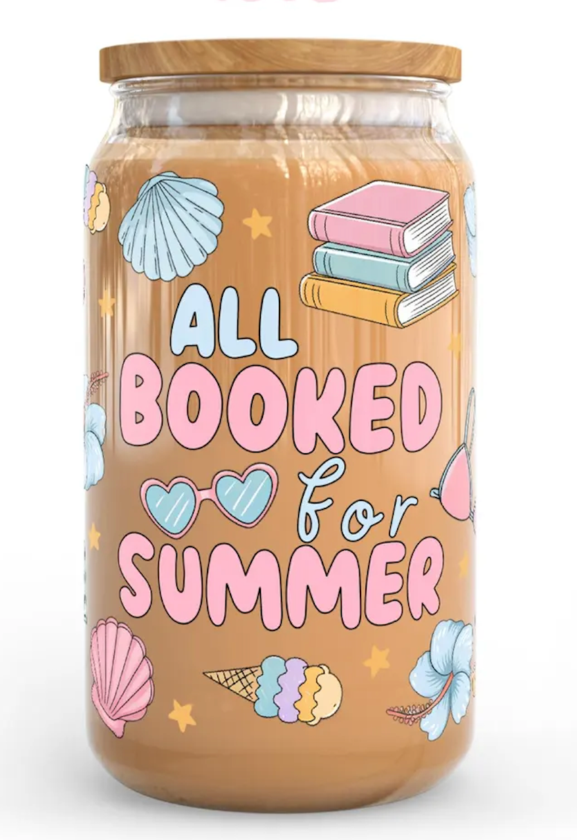 All Booked Beer Can Glass