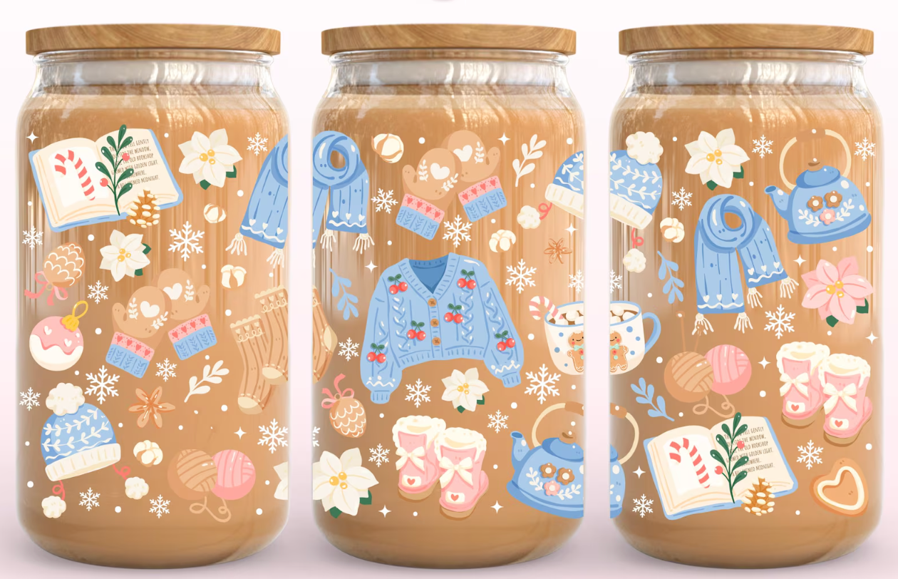 Blue Winter Beer Glass