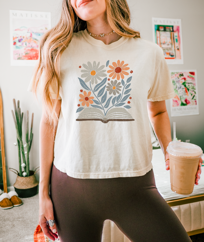 Boho Book + Flowers Shirt