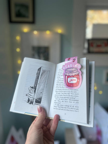 Reading Is My Jam Sparkly Magnetic Bookmark 