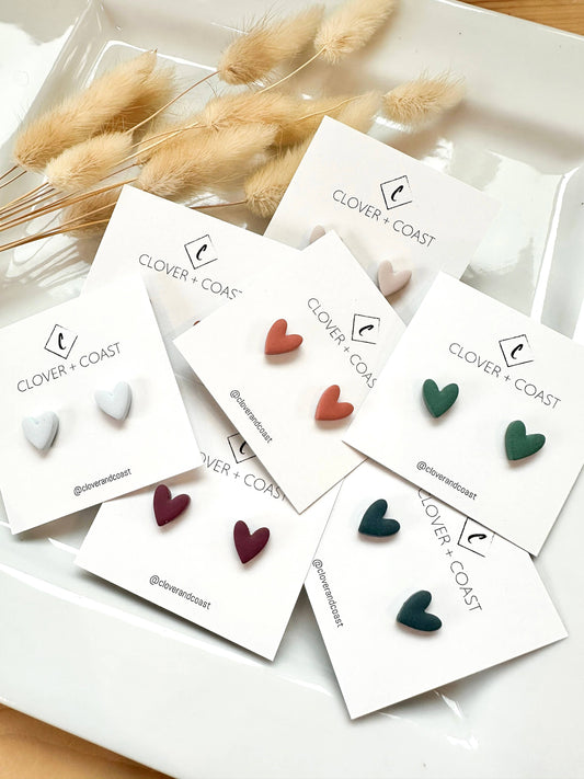 Peachy Heart Studs