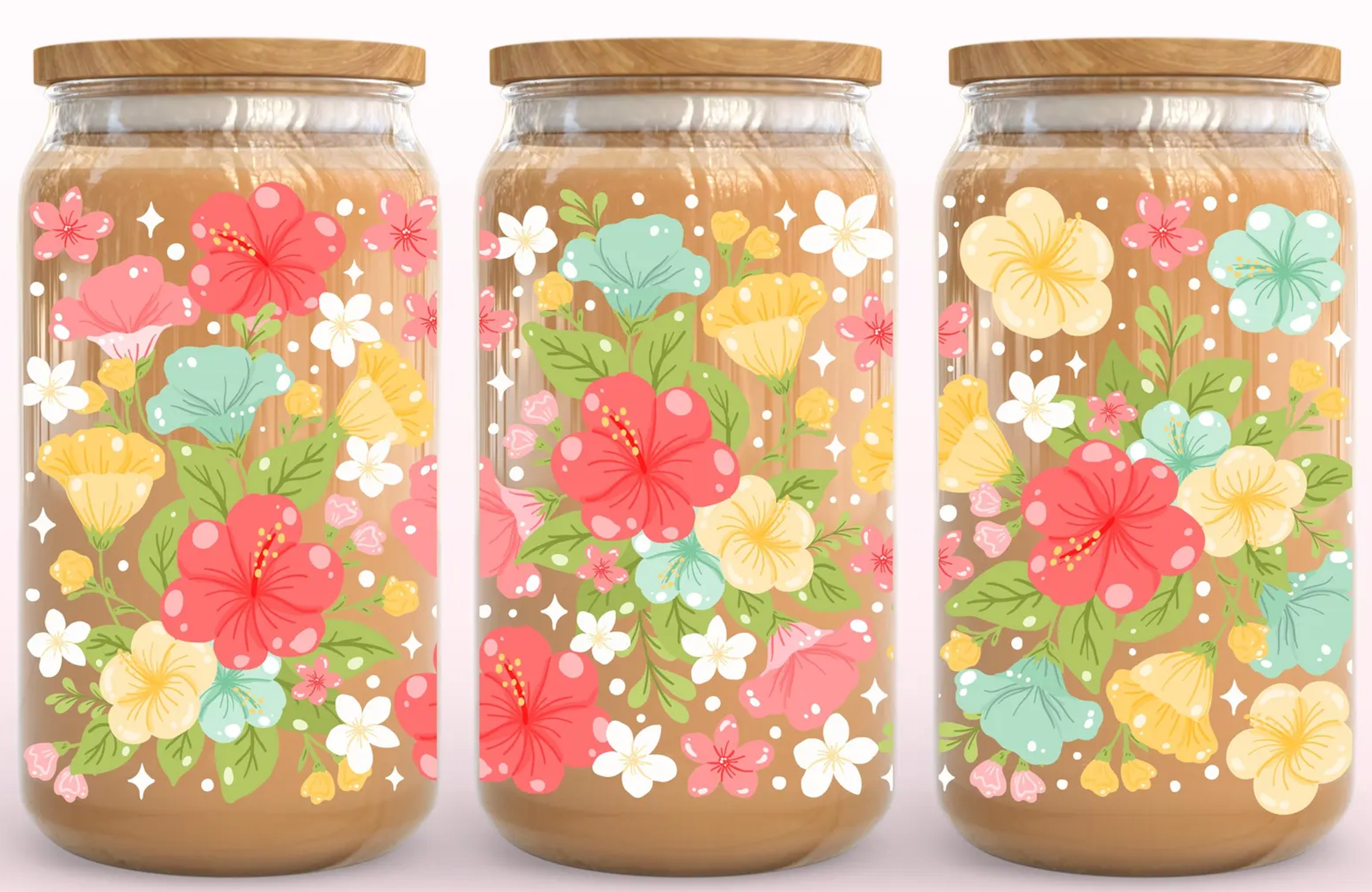 Hibiscus Beer Can Glass