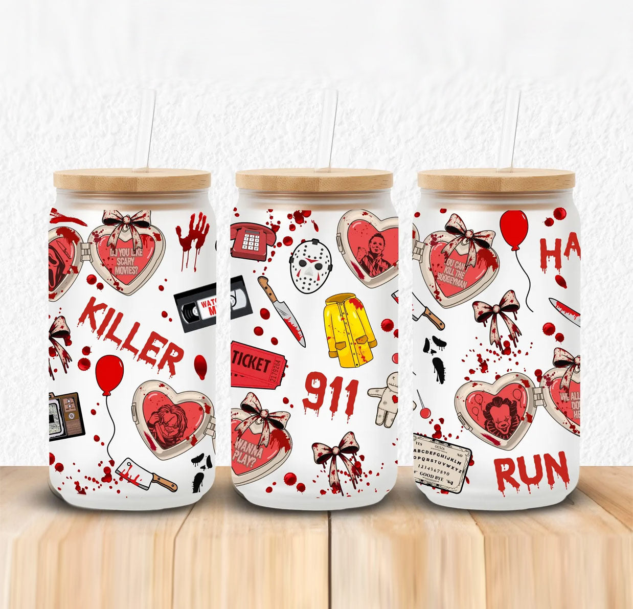 Horror Beer Can Glass