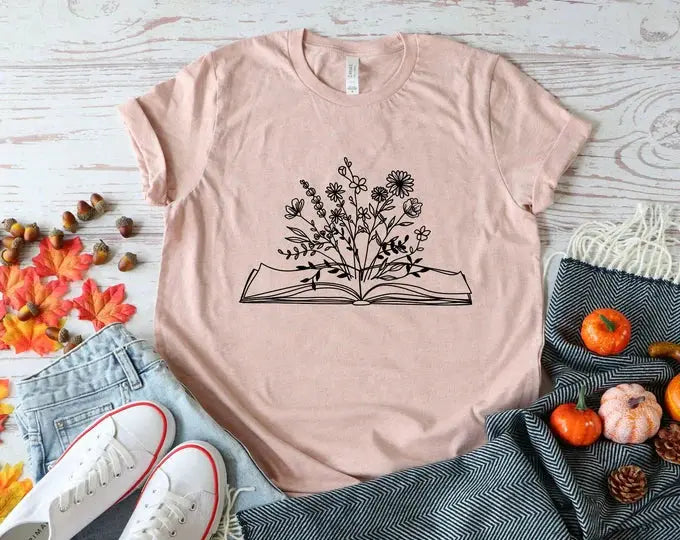 Book & Flowers Shirt Lit Love Book Box