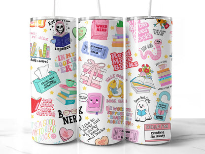 Book Lover Stickers Tumbler