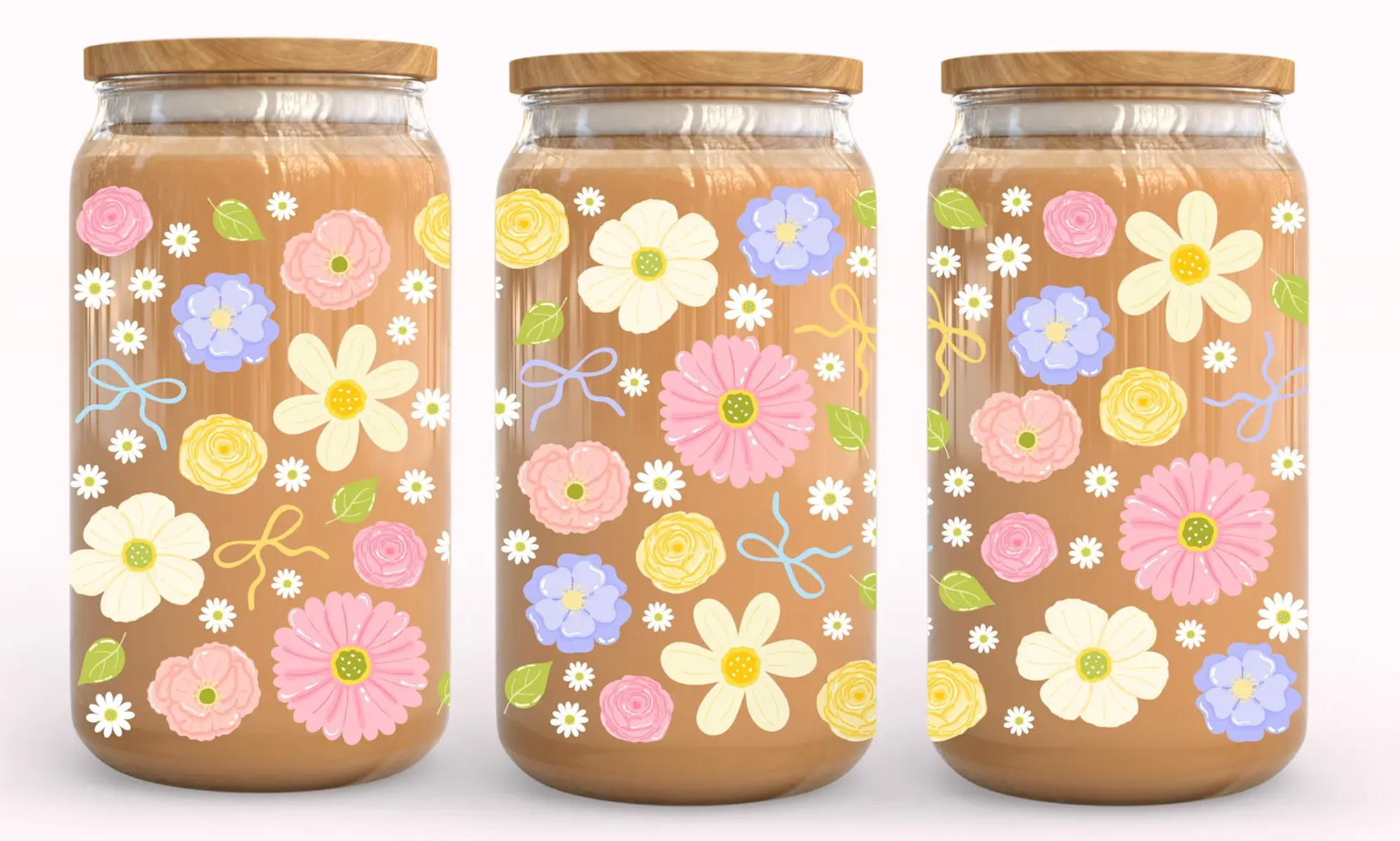 Wildflowers Beer Can Glass
